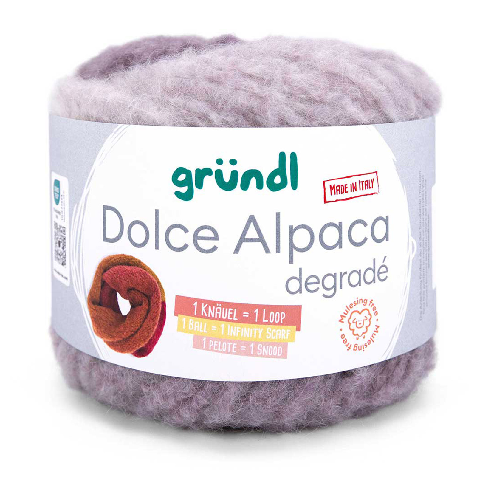 gründl dolce alpaca degradé - mauve/flieder/wollweiß (06) - 100gr (250mt) | 1st