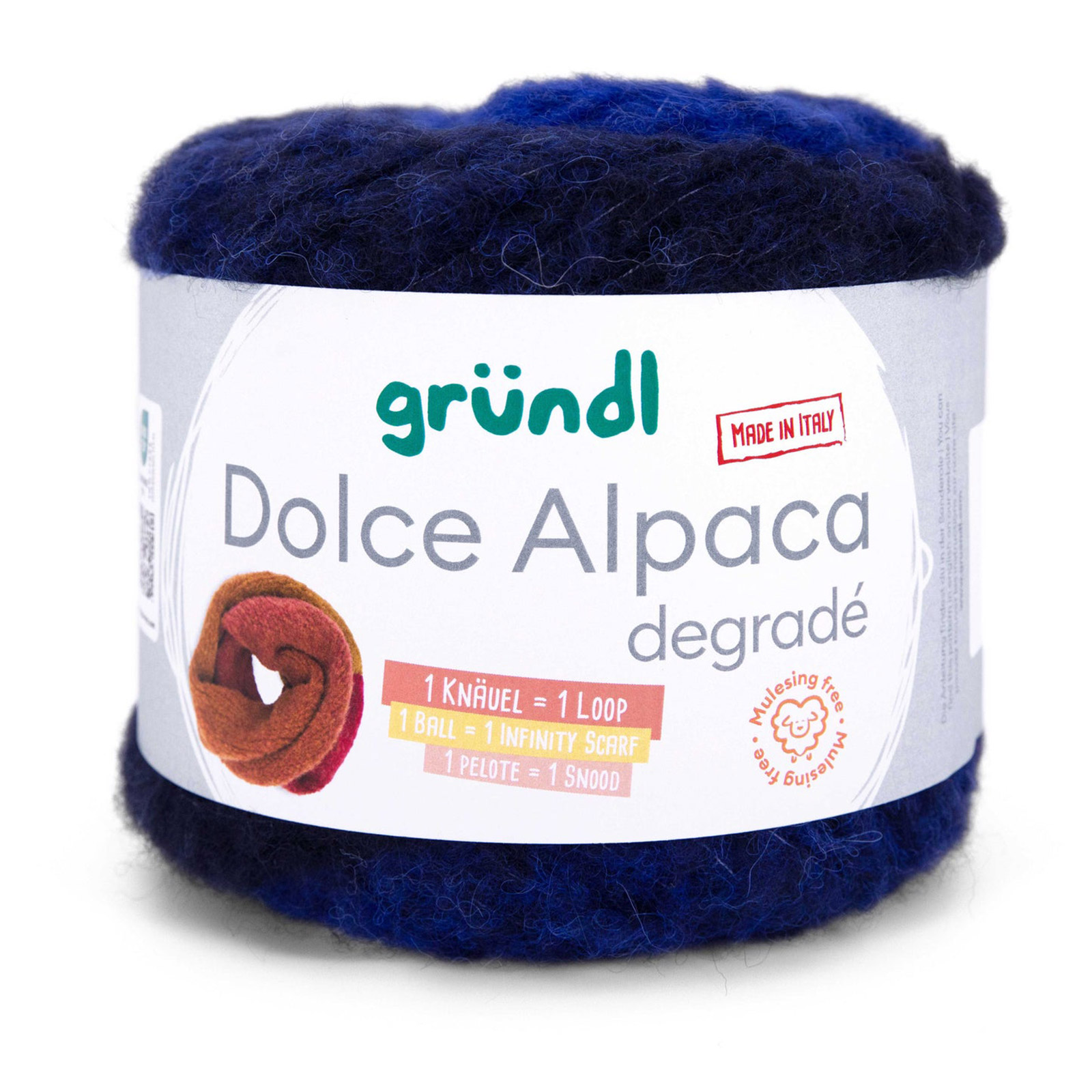 gründl dolce alpaca degradé - black/dark blue/ink blue (08) - 100gr (250mt) | 1pc