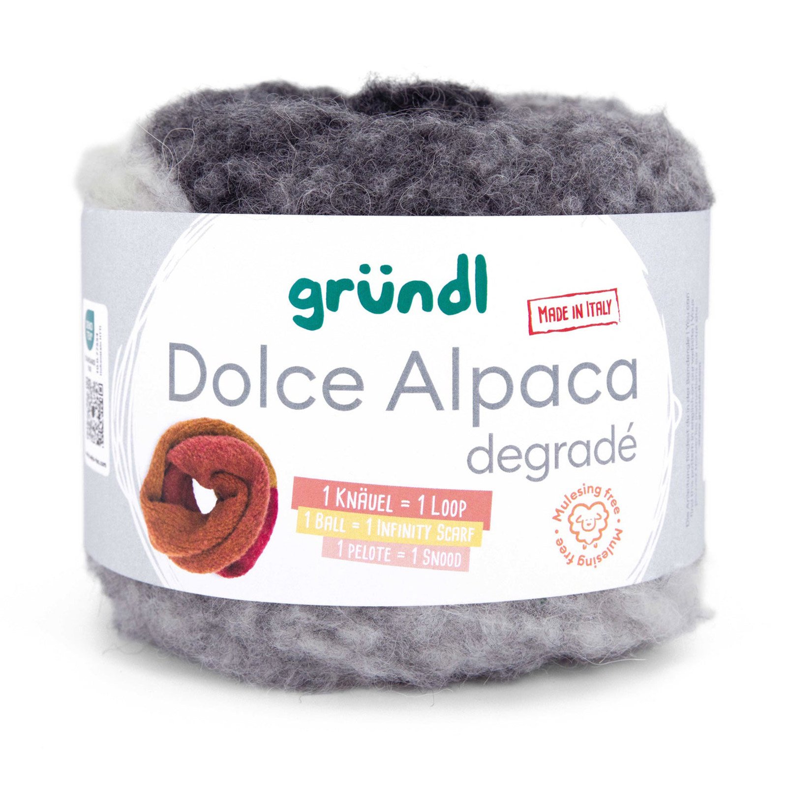 gründl dolce alpaca degradé - schwarz/grau/wollweiß (01) - 100gr (250mt) | 1st