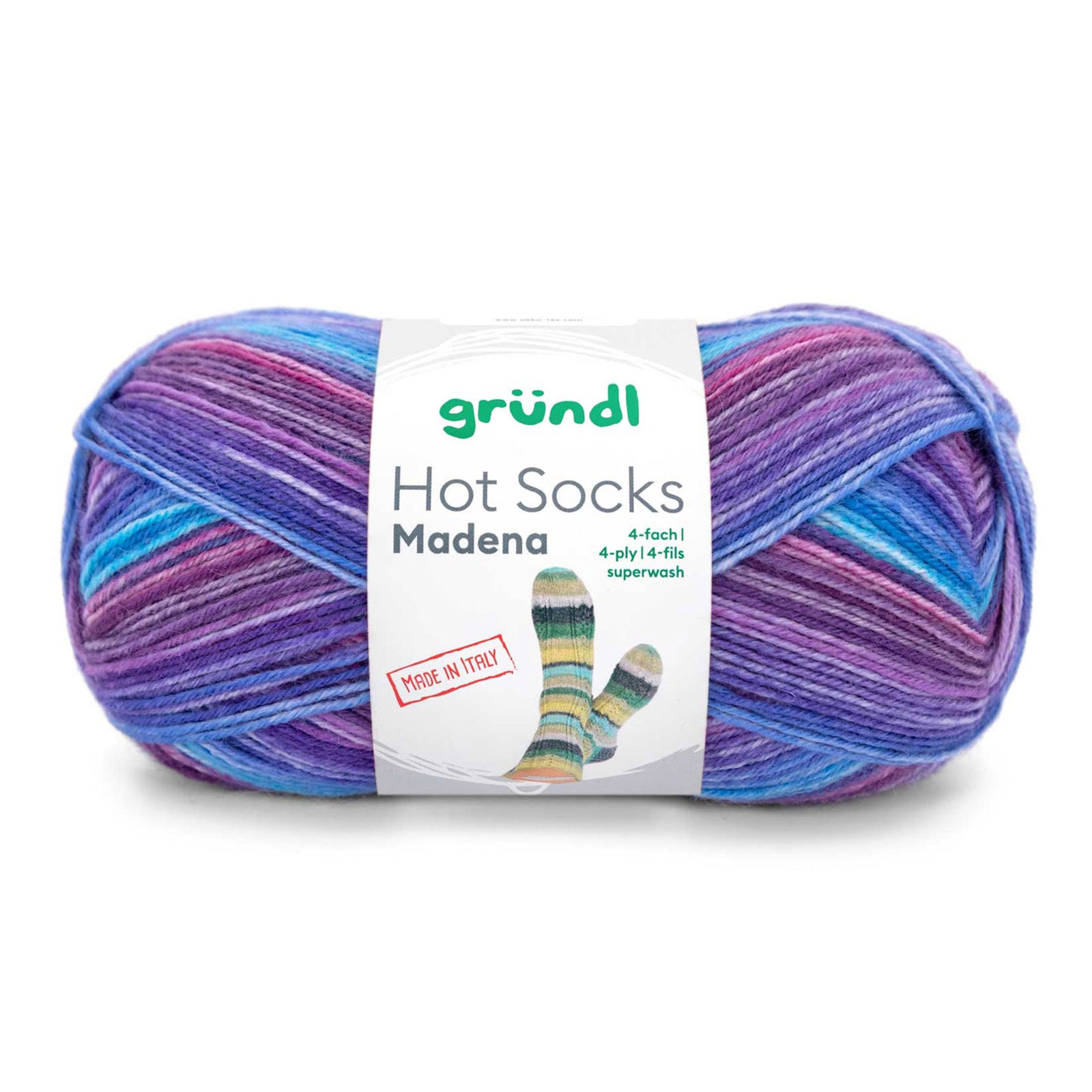 gründl hot socks madena - violett mix (12) - 100gr (420mt) | 1pc