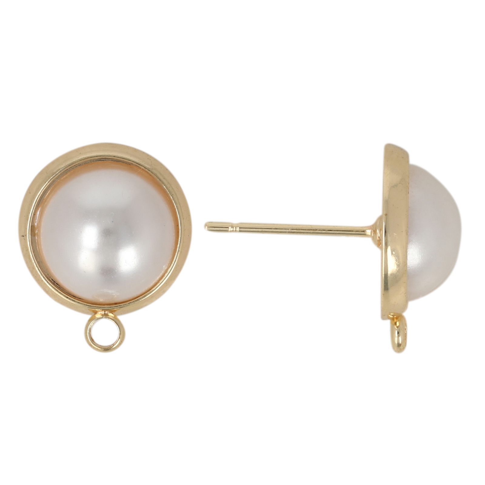 gold plated vine leaf post earring 16x14mm | 2pc