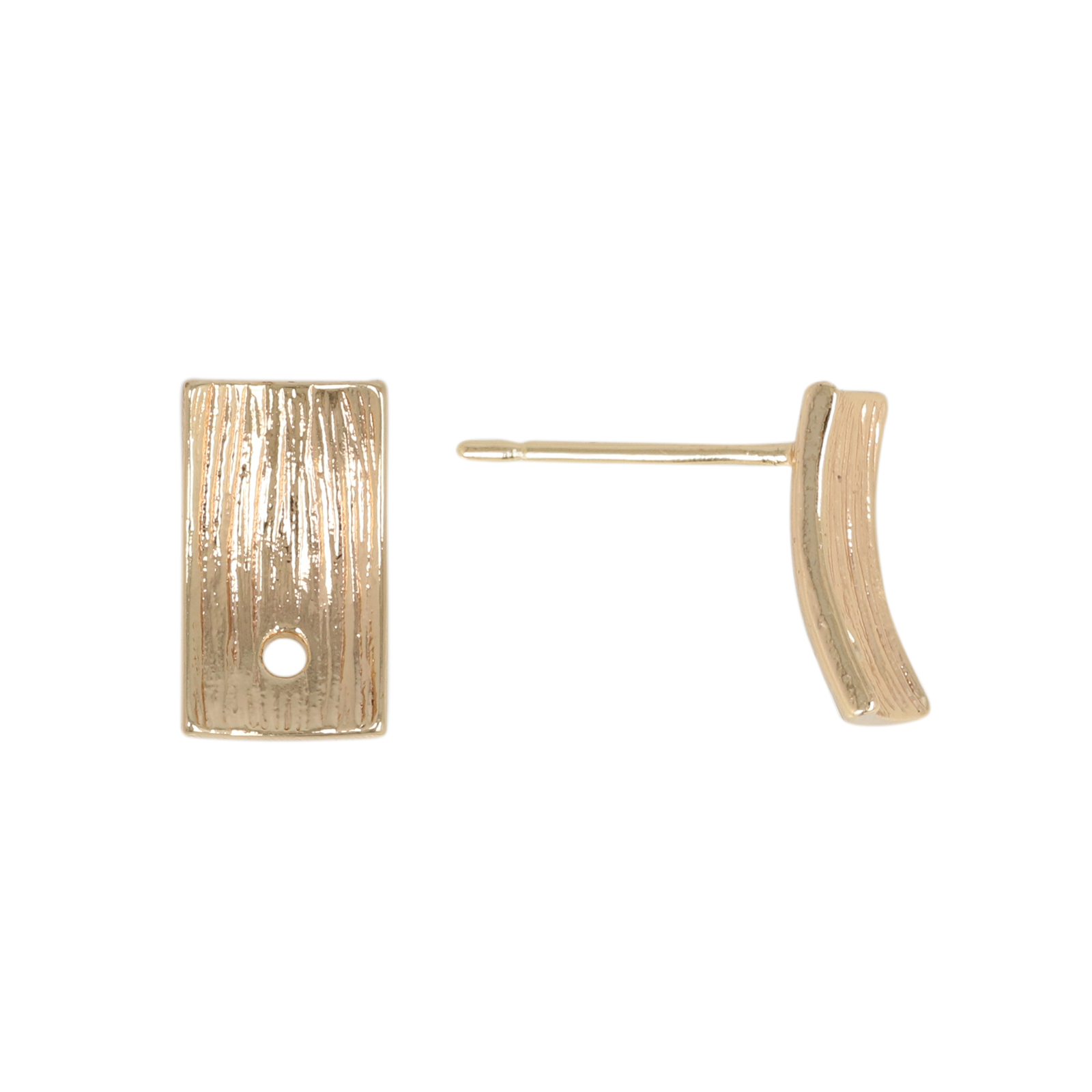 minimal jewelry post earrings gold plated coin 11x7mm | 2pc