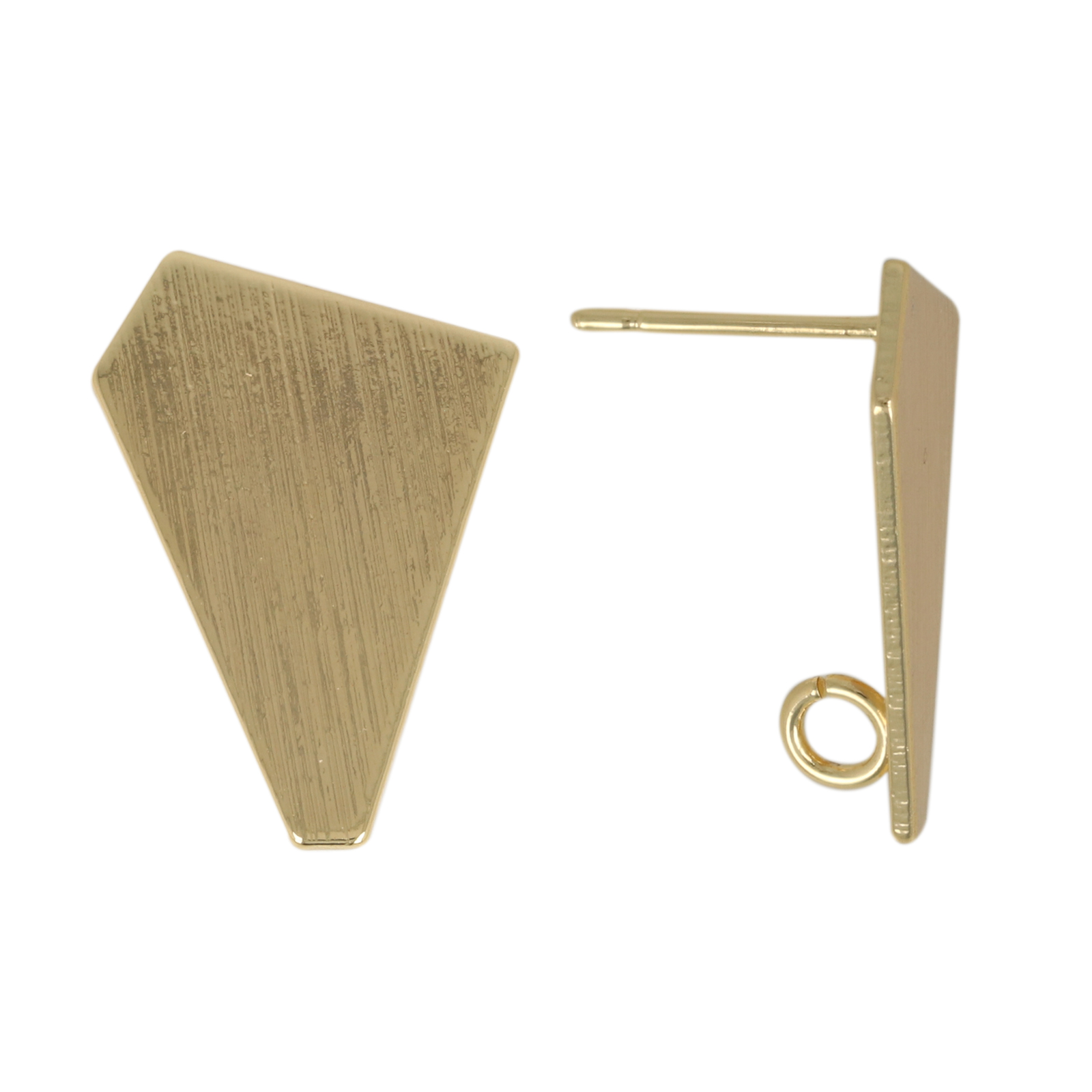 minimal jewelry post earrings gold plated polygon 18x13mm | 2pc