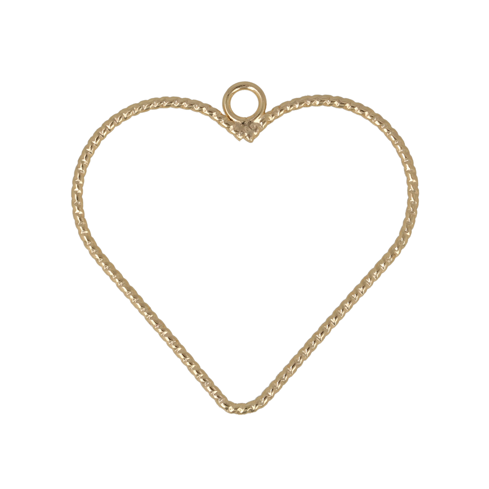 minimal jewelry gold plated open heart pendant 30mm | 2pc