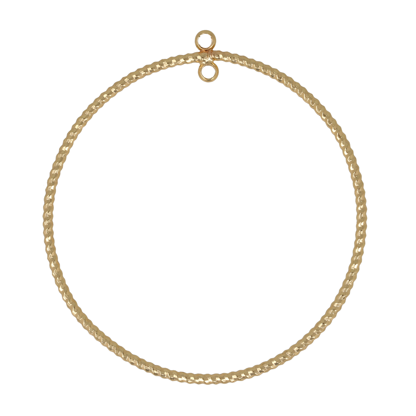 minimal jewelry gold plated open circle pendant 44mm | 2pc