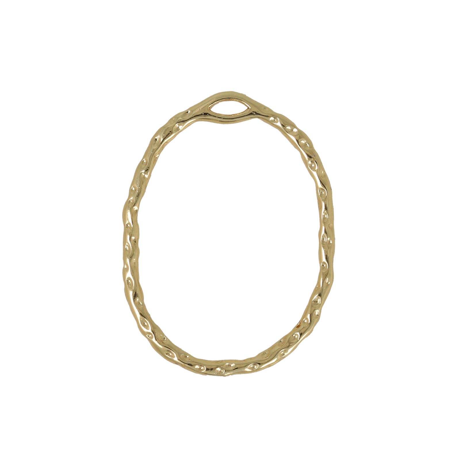 minimal jewelry gold plated open oval pendant 27x20mm | 1pc