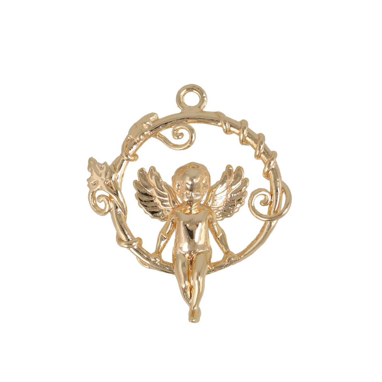 gold plated angel charm 24x20mm | 1pc