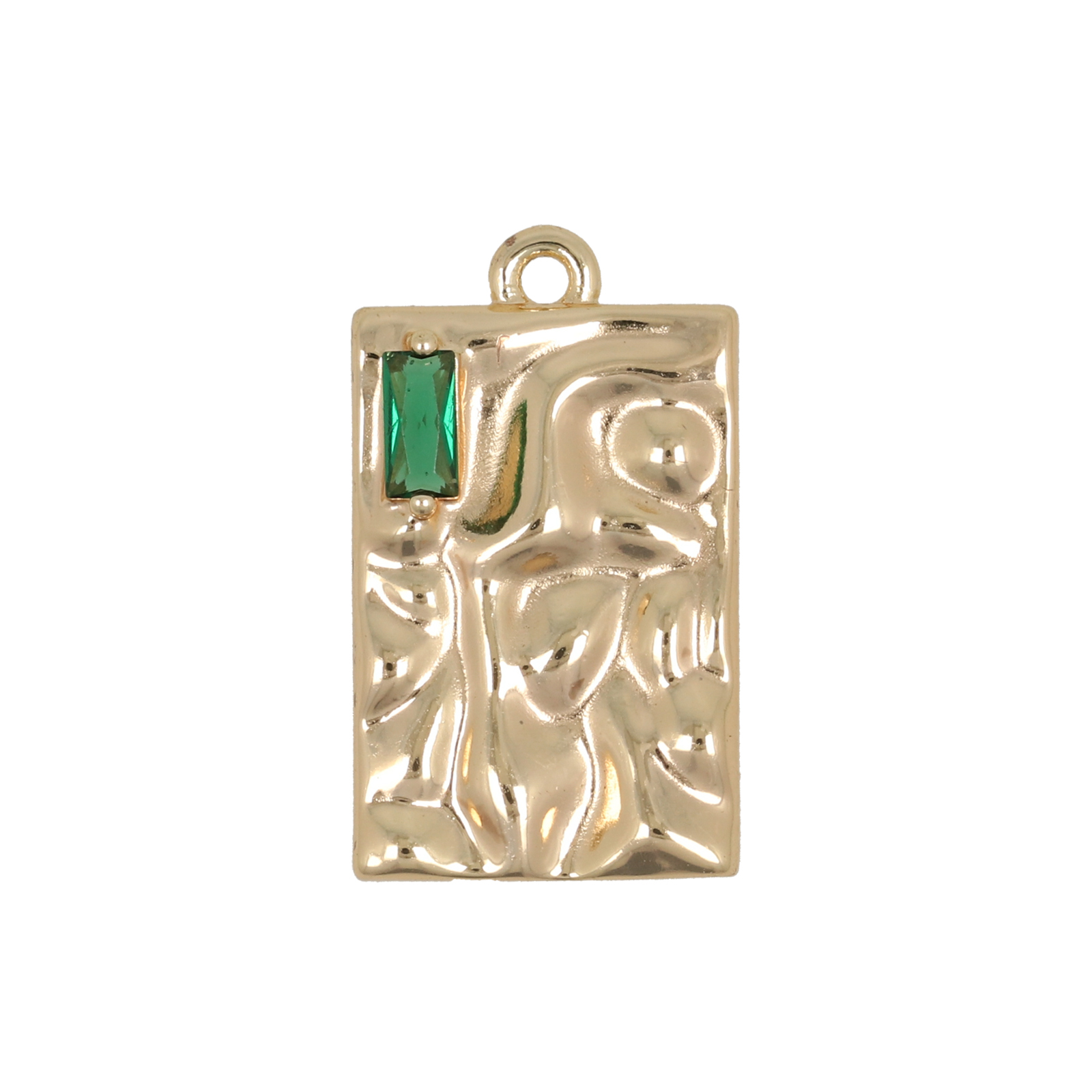 gold plated rectangle pendant 20x13mm | 1pc