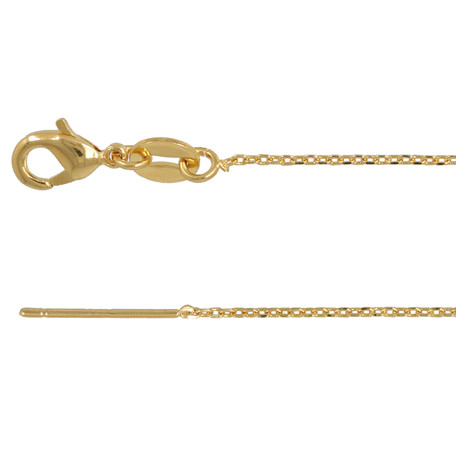 gold plated oval cable choker 1,2x0,8mm - adjustable lenght 48cm | 1pc