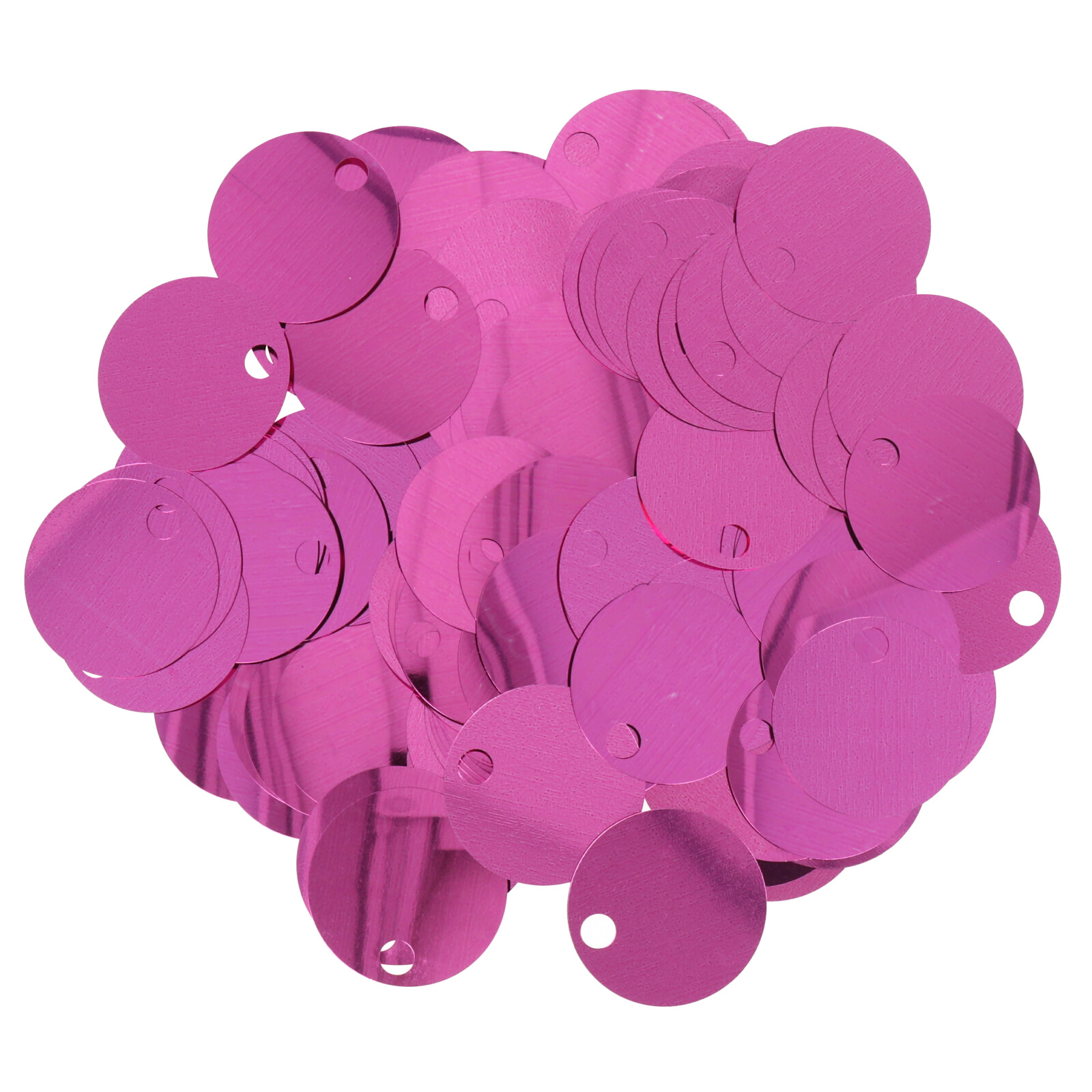 smooth sequins for bags fuchsia 30mm - hole 5mm | 40gr