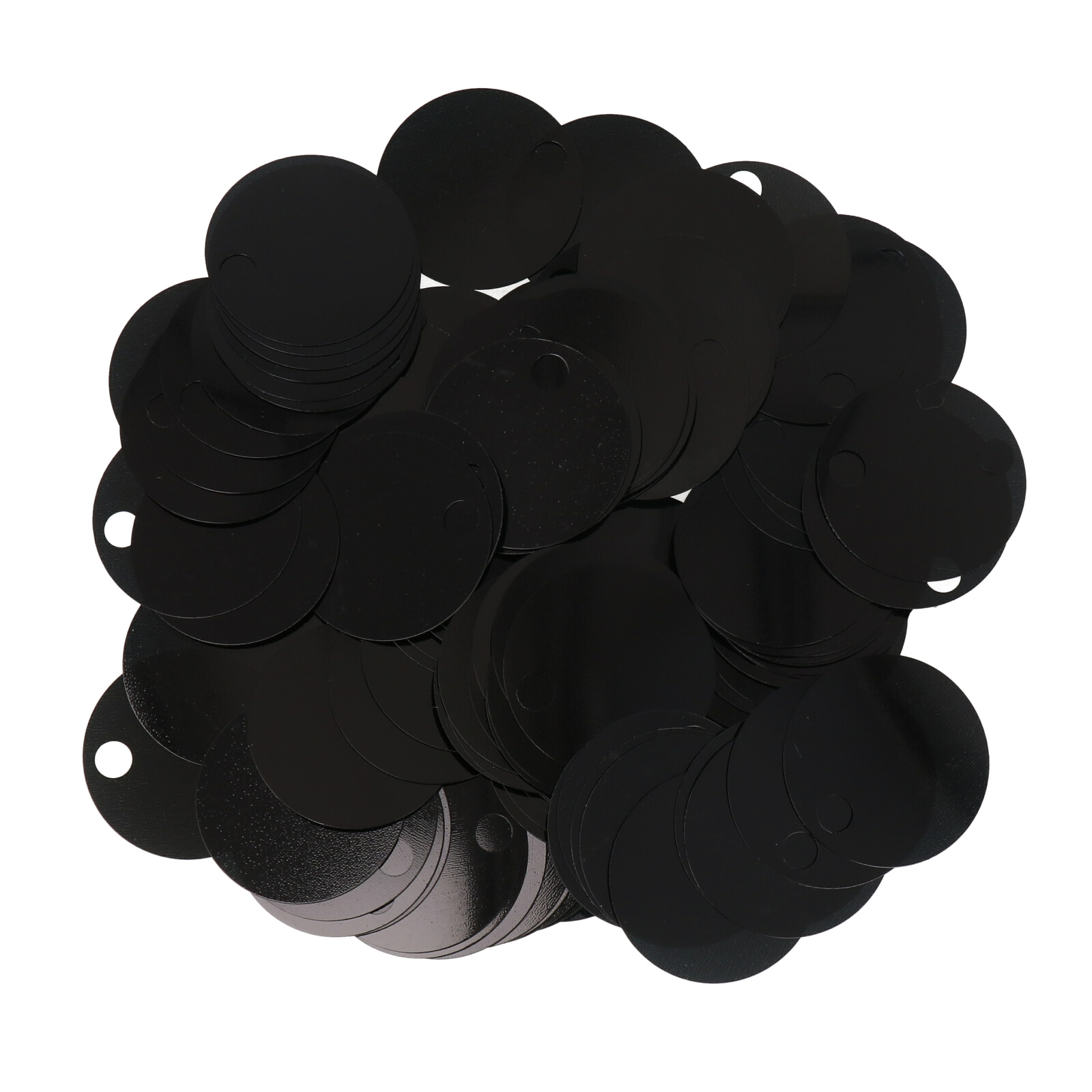 smooth sequins for bags black 30mm - hole 5mm | 40gr
