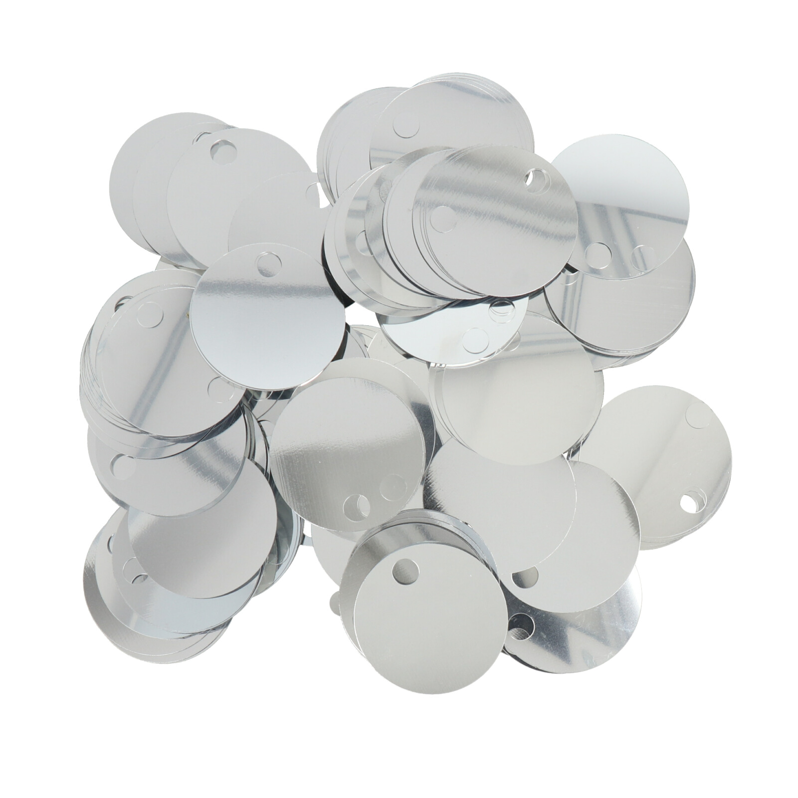 smooth sequins for bags silver 30mm - hole 5mm | 40gr
