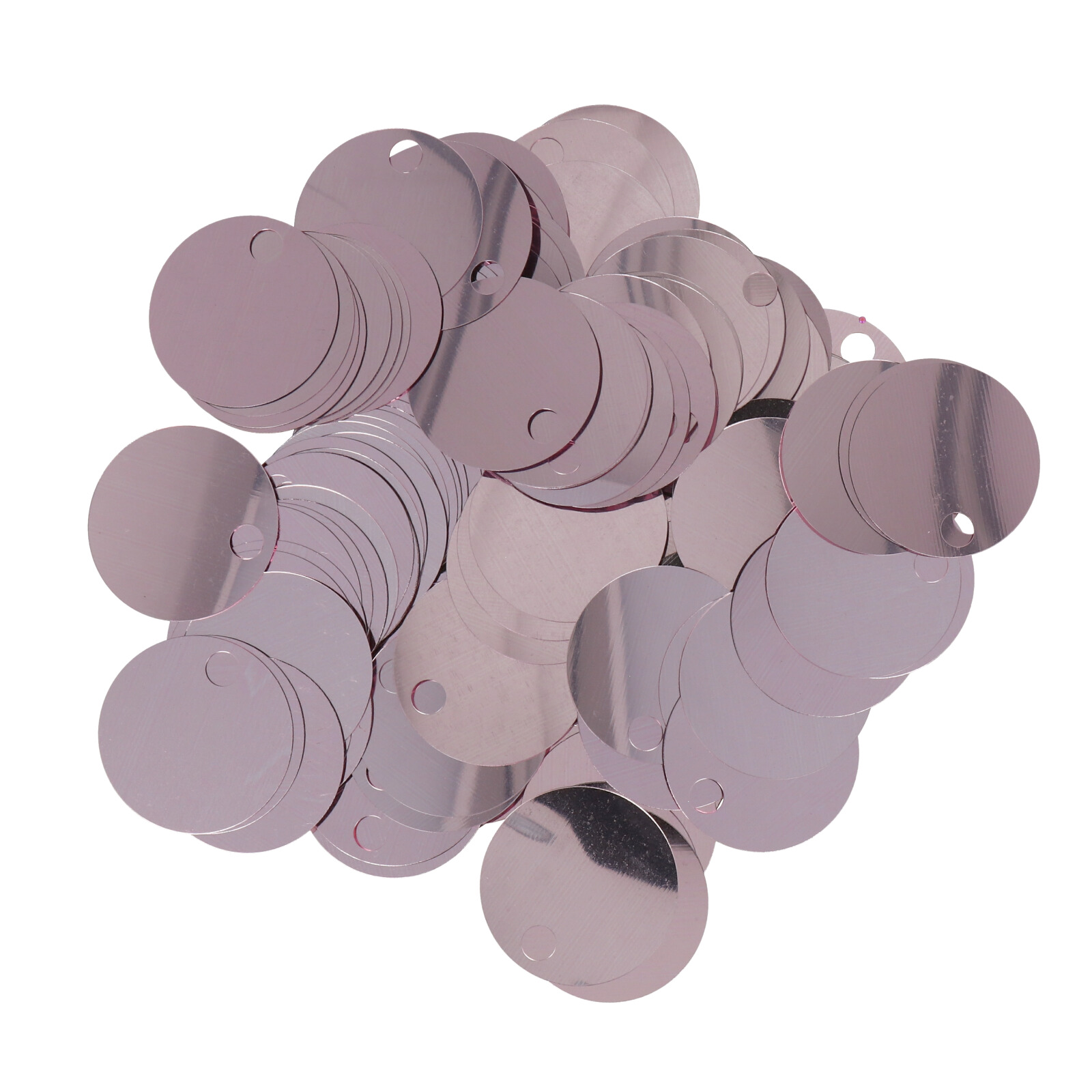 smooth sequins for bags pink 30mm - hole 5mm | 40gr