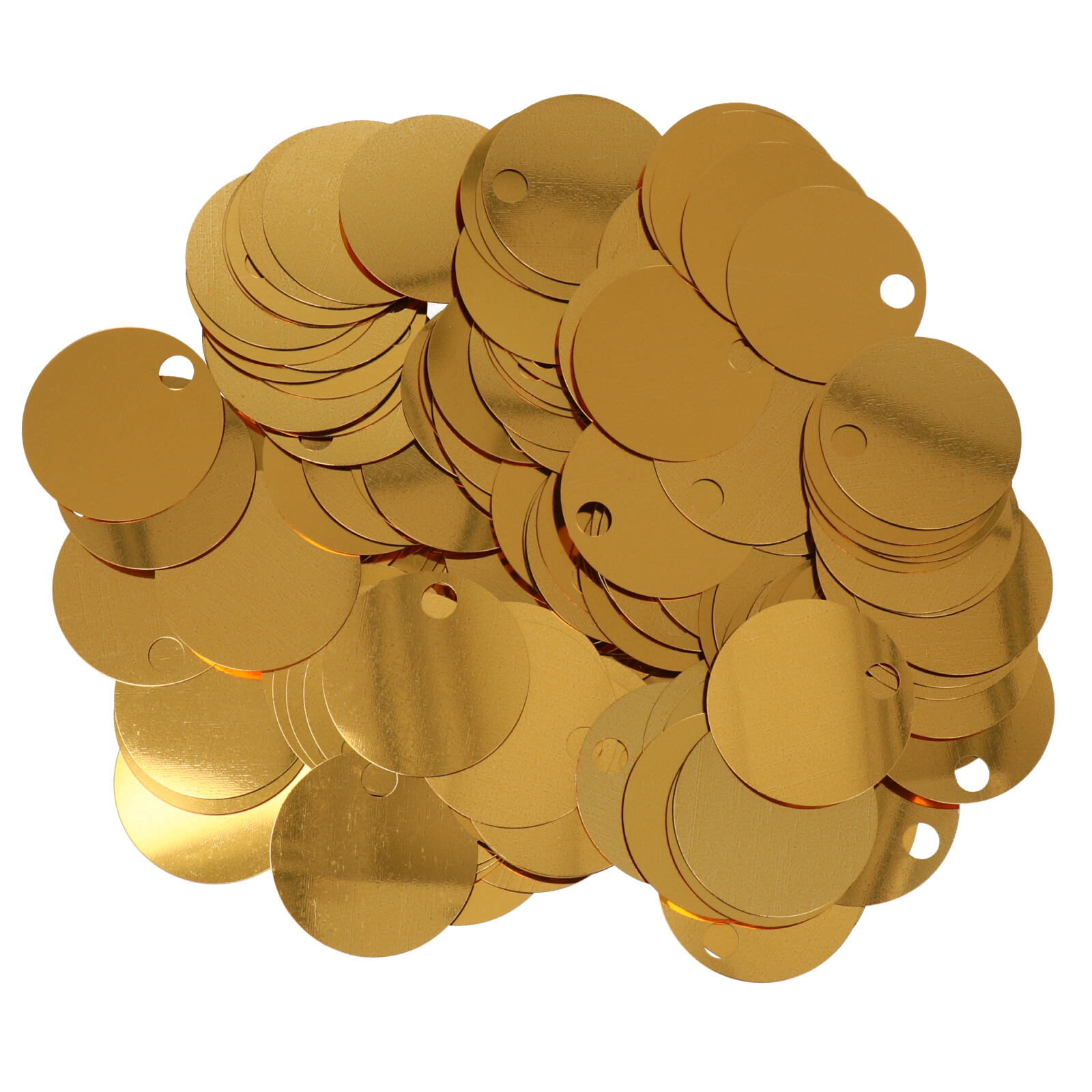 smooth sequins for bags yellow gold 30mm - hole 5mm | 40gr