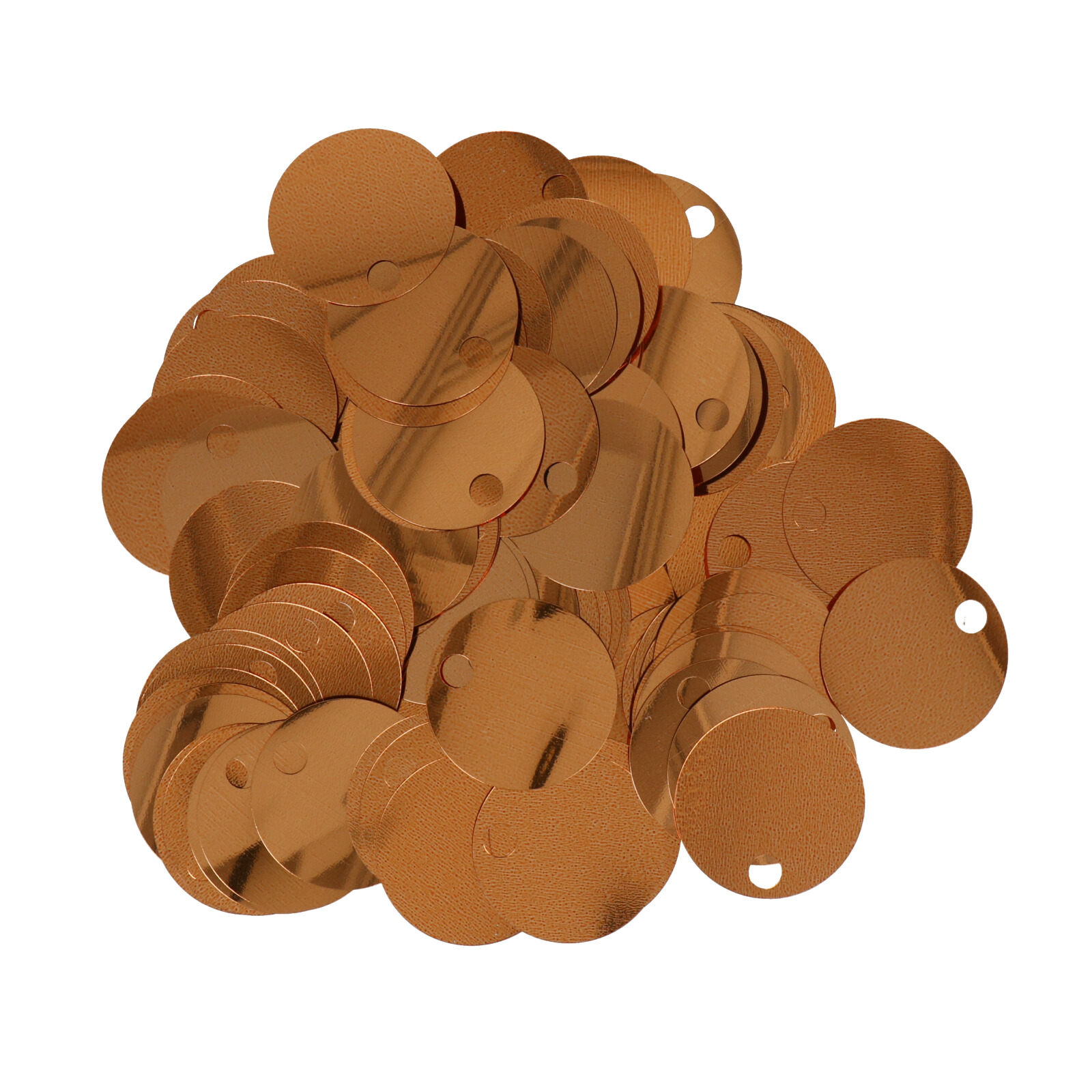 smooth sequins for bags rose gold 30mm - hole 5mm | 40gr