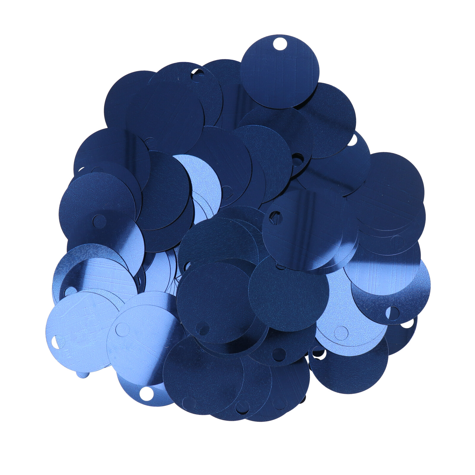 smooth sequins for bags blue 30mm - hole 5mm | 40gr