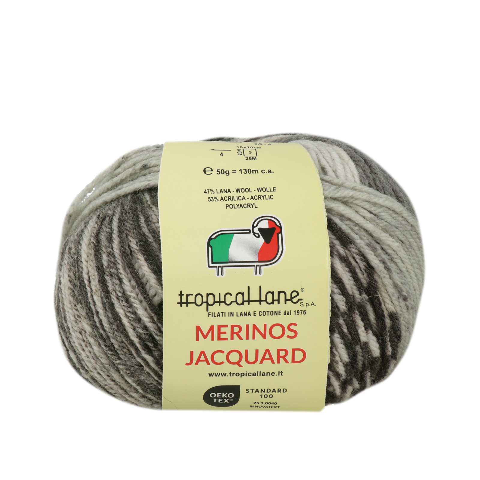 tropical lane merinos jaquard - grey (11) - 50gr (130mt) | 1pc