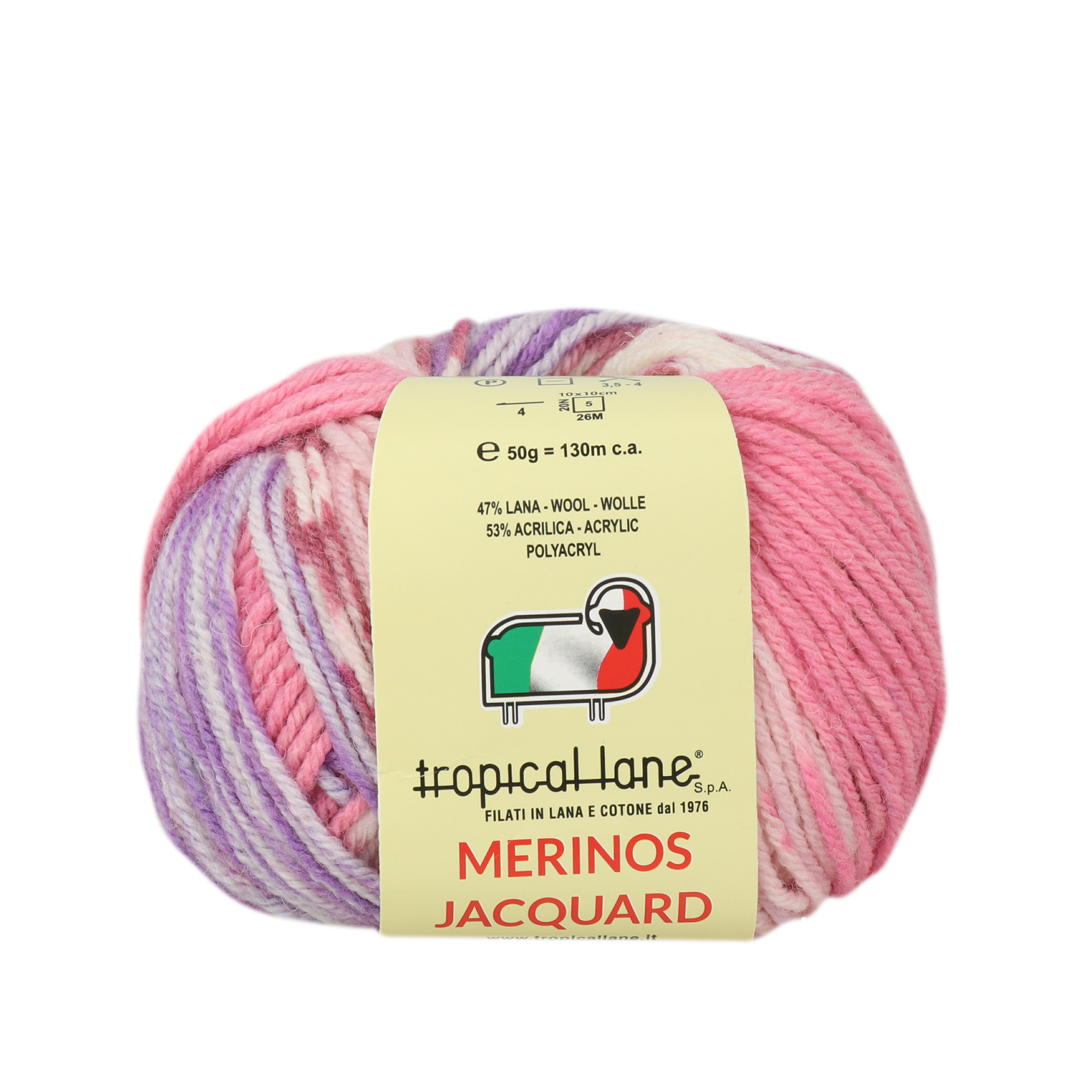 tropical lane merinos jaquard - pink (26) - 50gr (130mt) | 1pc