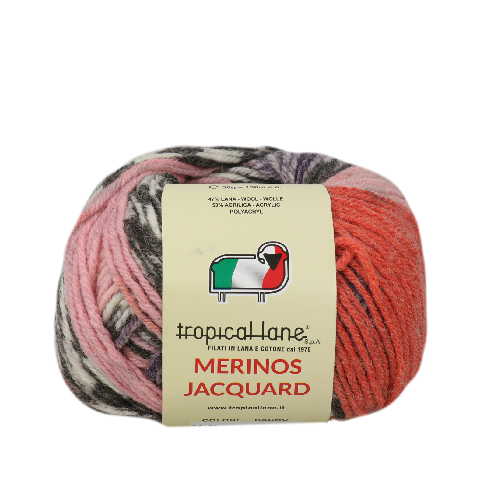 tropical lane merinos jaquard - orange (29) - 50gr (130mt) | 1pc