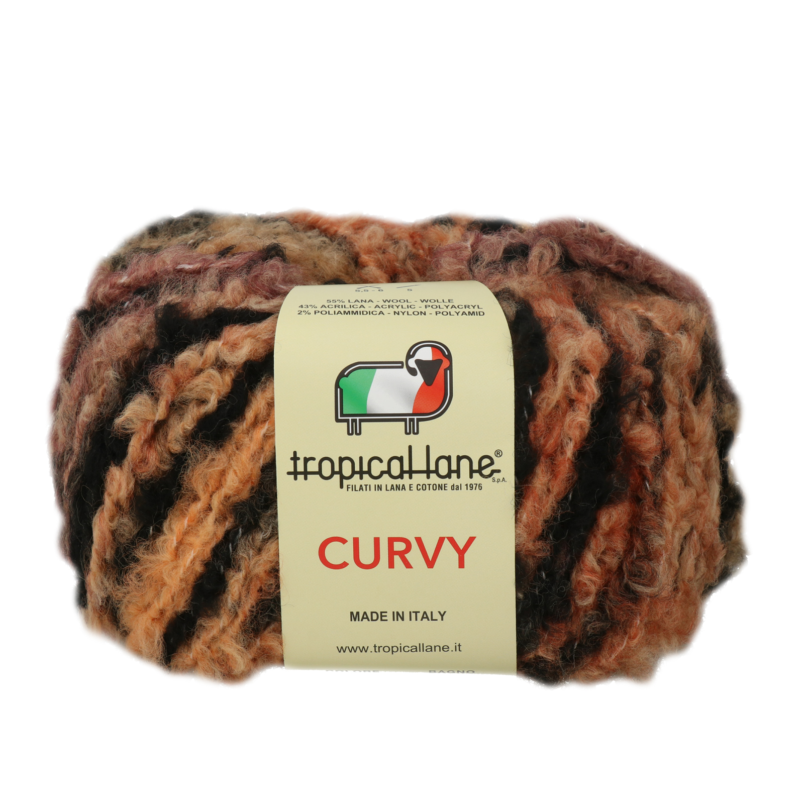 tropical lane curvy - orange black (82) - 50gr (90mt) | 1pc