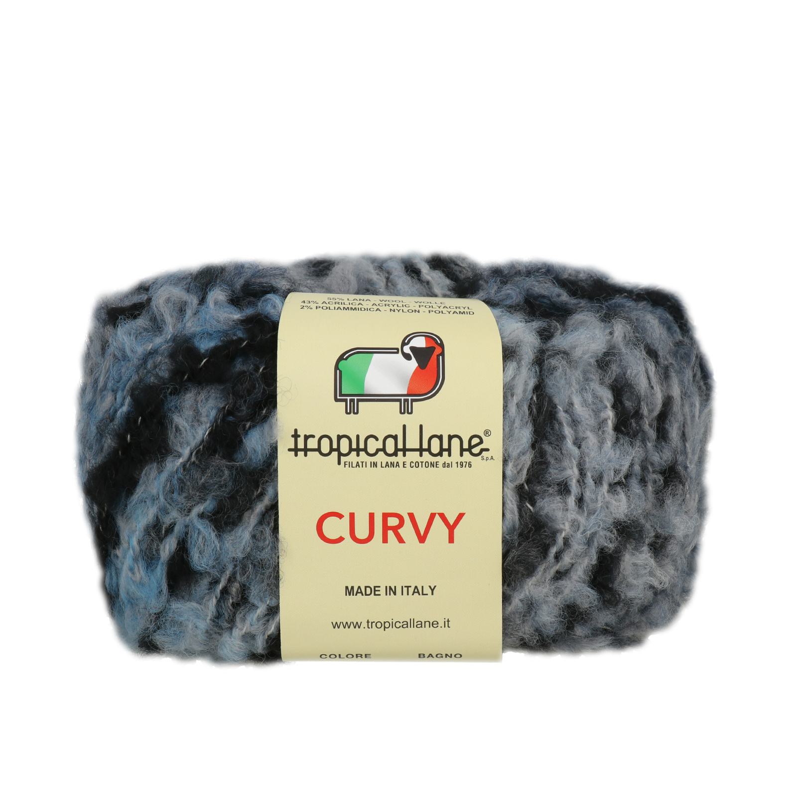 tropical lane curvy - bleu mix (86) - 50gr (90mt) | 1pc