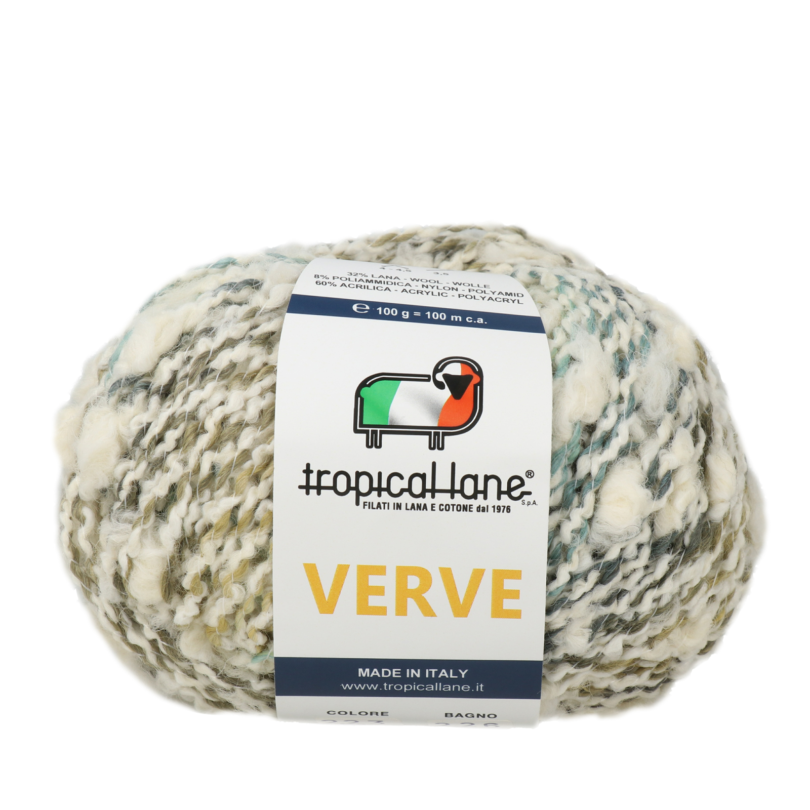 tropical lane verve - olive (223) - 100gr (100mt) | 1pc