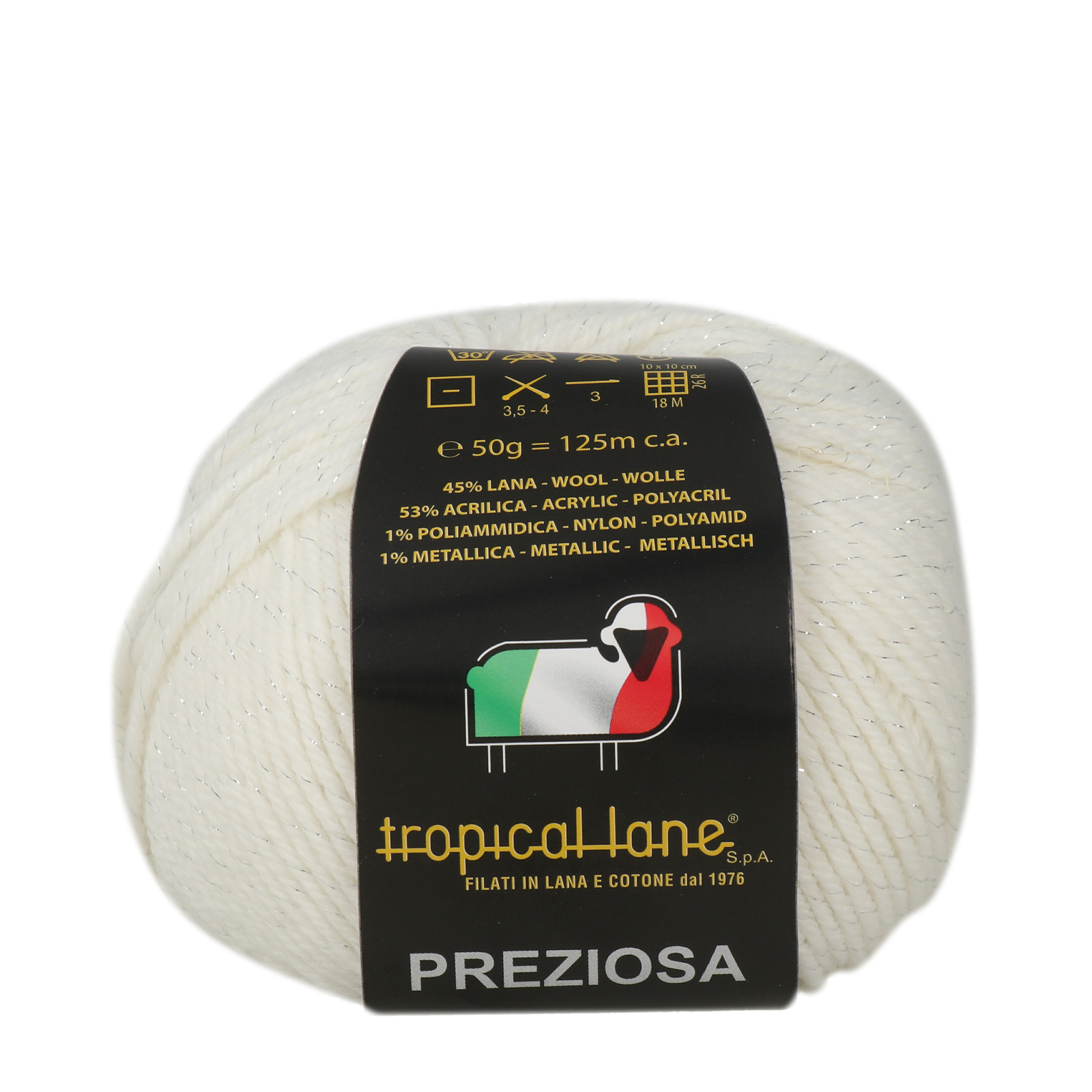 tropical lane preziosa - white (161) - 50gr (125mt) | 1pc