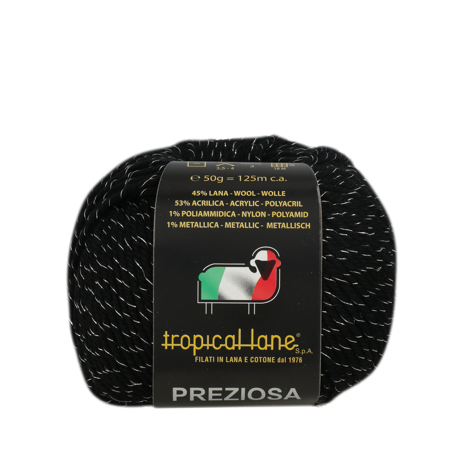 tropical lane preziosa - black (172) - 50gr (125mt) | 1pc