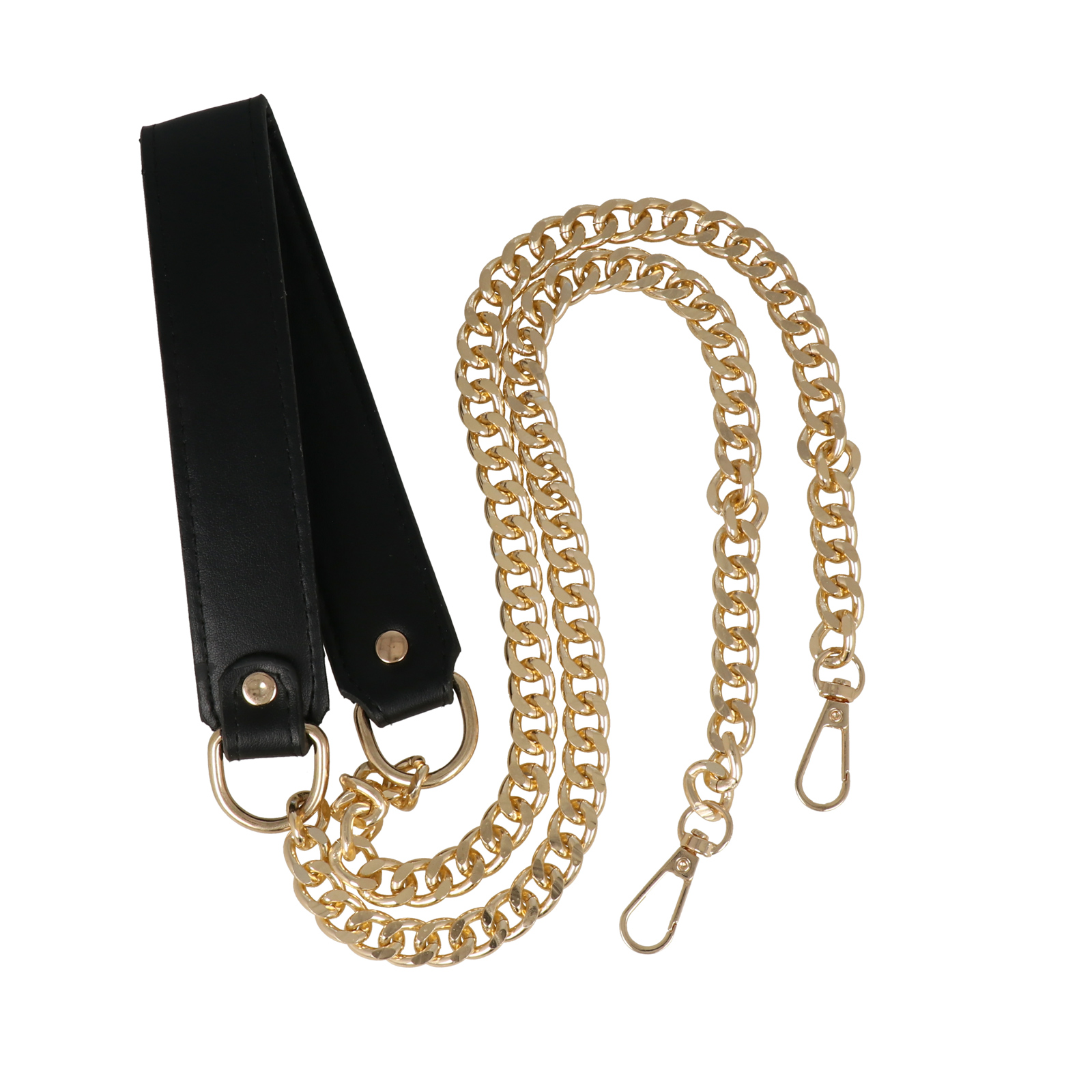 bag chain gold with black shoulder strap 33x3cm - 120cm | 1pc