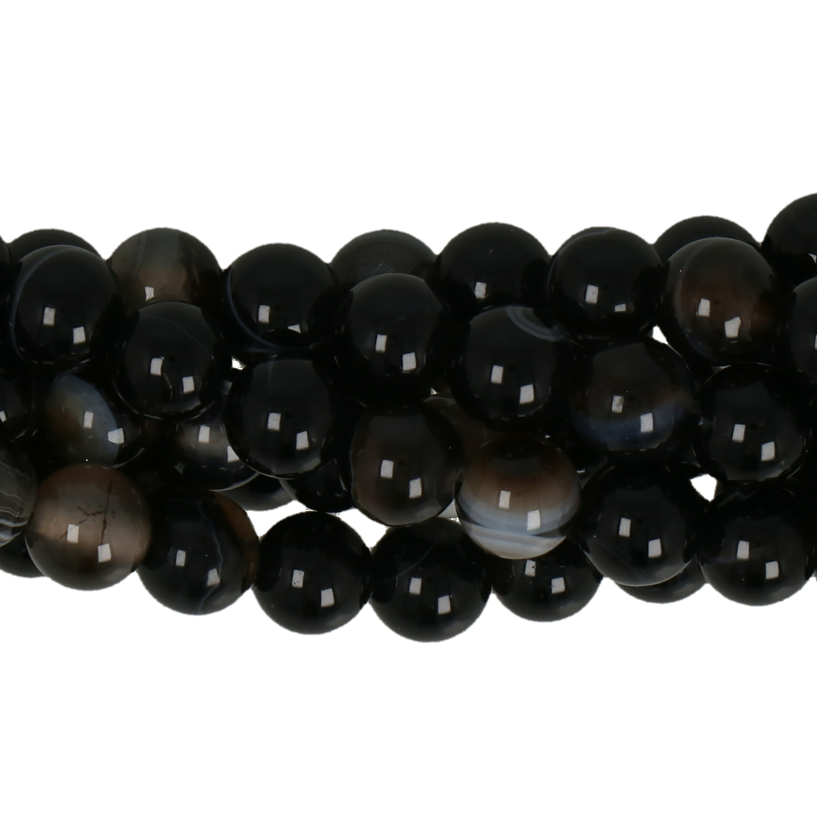 black lace agate smooth round 6mm | 20pc
