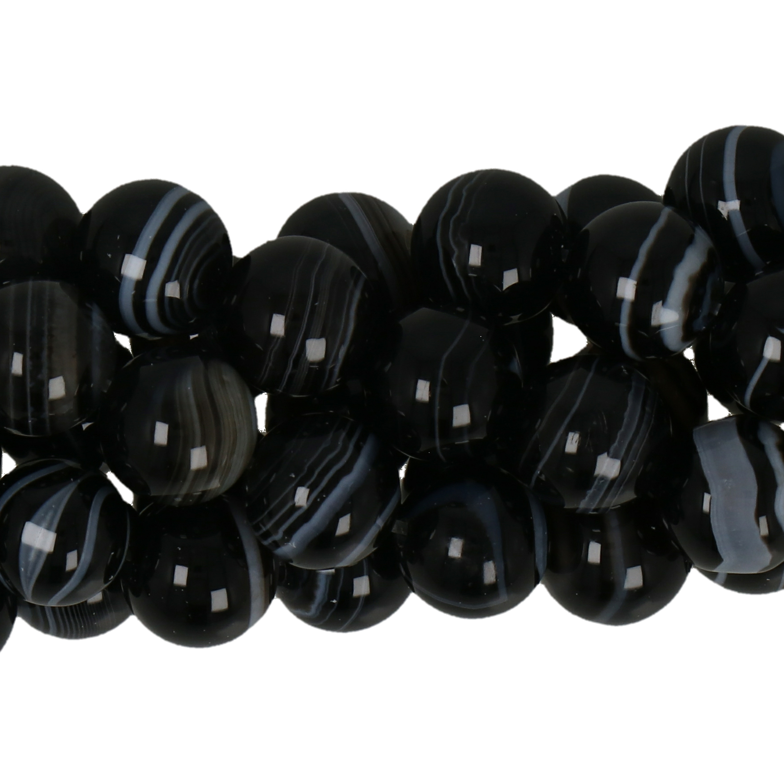 black lace agate aa smooth round 8mm | 15/16-inch strand
