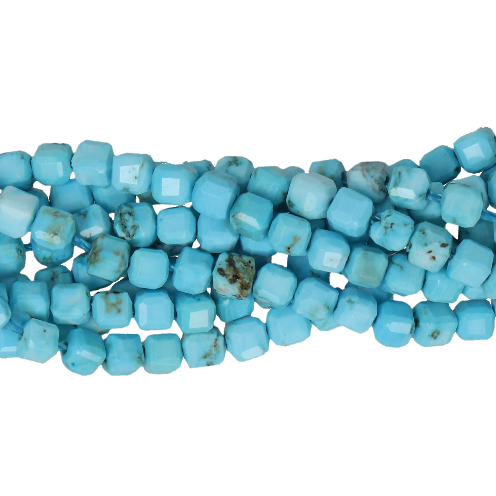 turquoise howlite faceted cube 4mm | 20pc