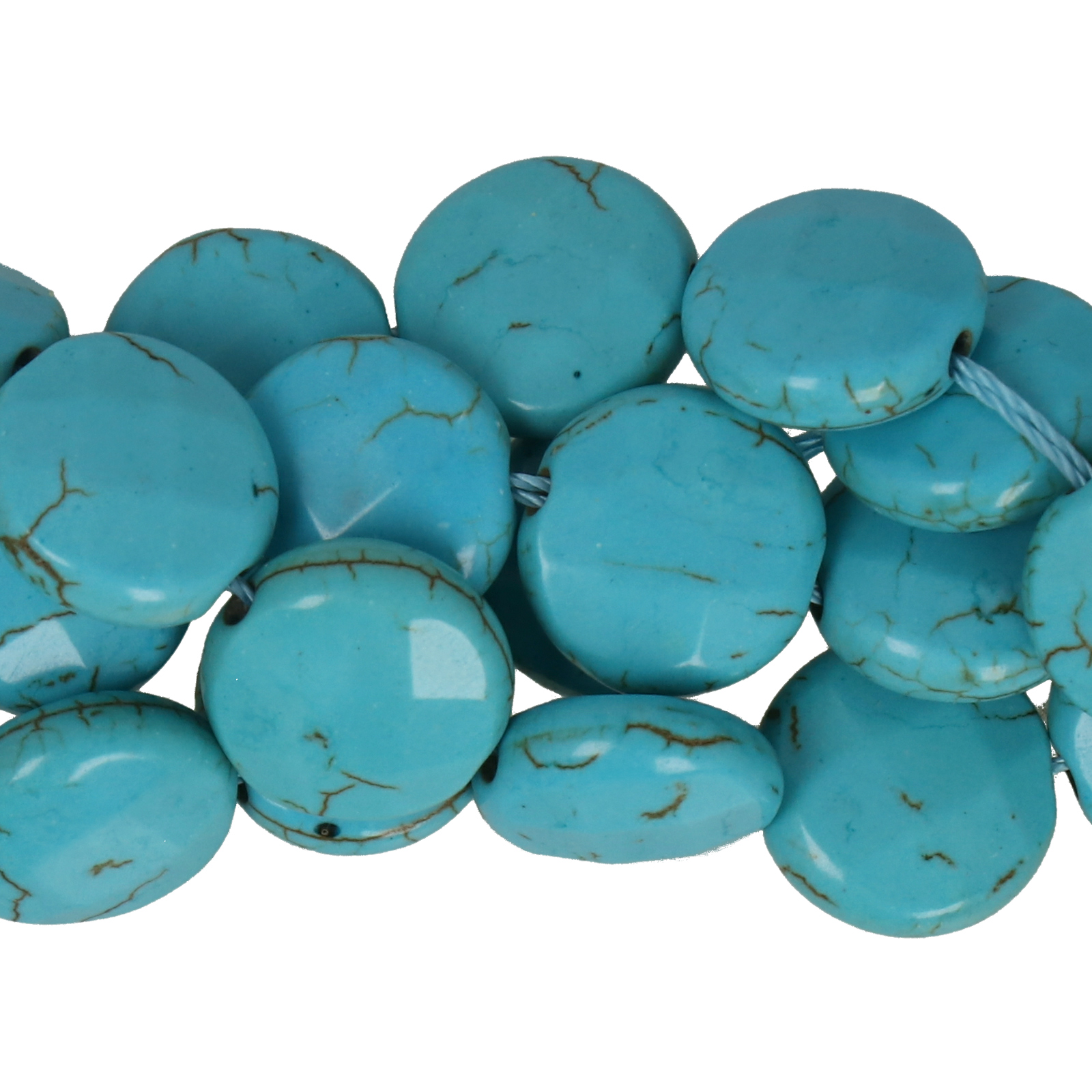 turquoise howlite faceted coin 12mm | 10pc