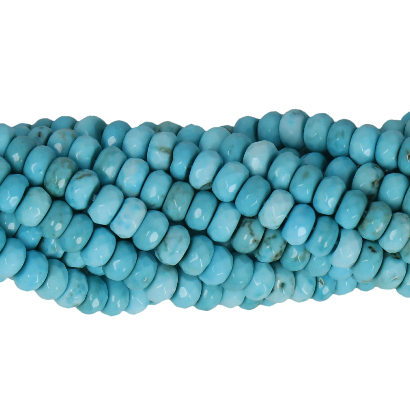 turquoise howlite faceted roundelle 4x2mm | 15/16-inch strand