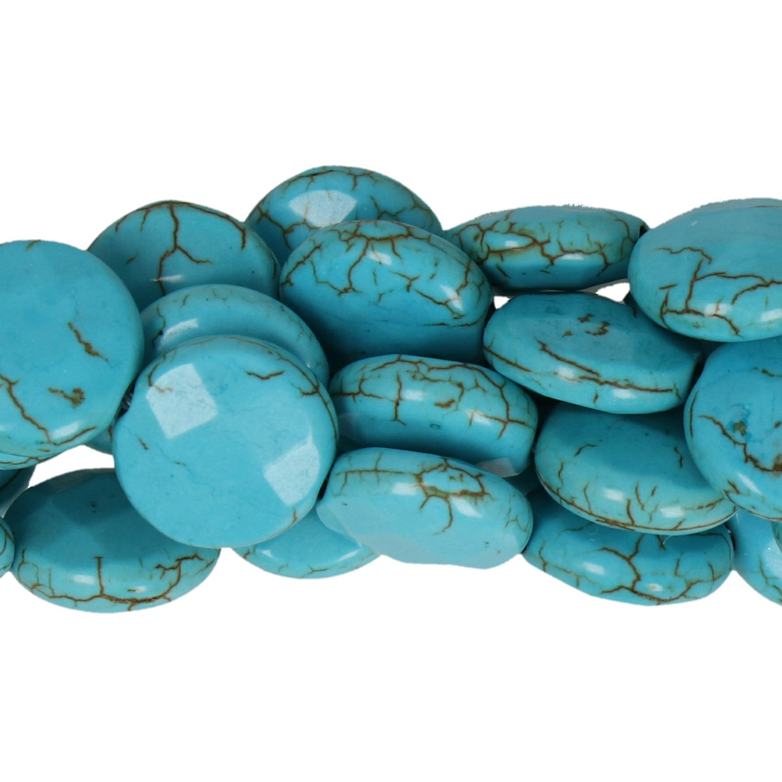 türkis howlite facettierte sheibe 12mm | strang 38/40cm