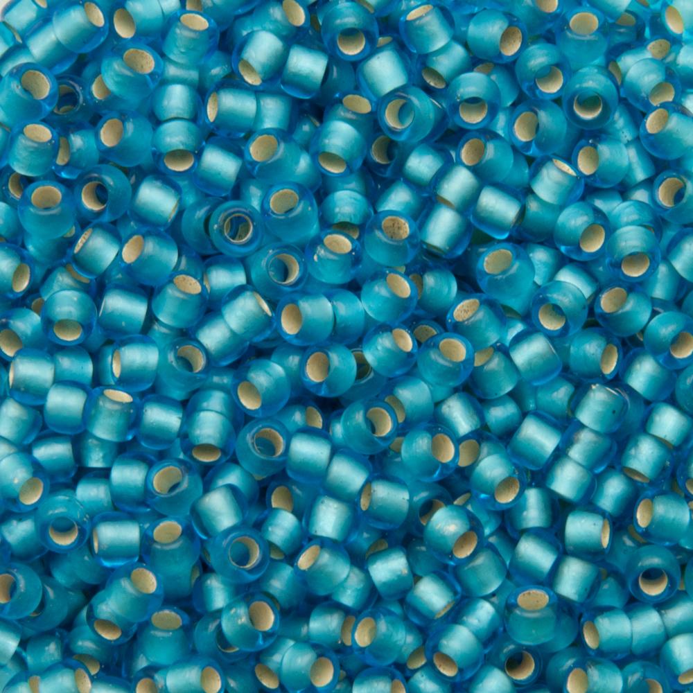 saatperlen toho 8/0 silver-lined frosted dark aquamarine (23bf) | 10gr