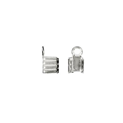 sterling silver crimp end 8x4mm (width 3mm) | 4pc