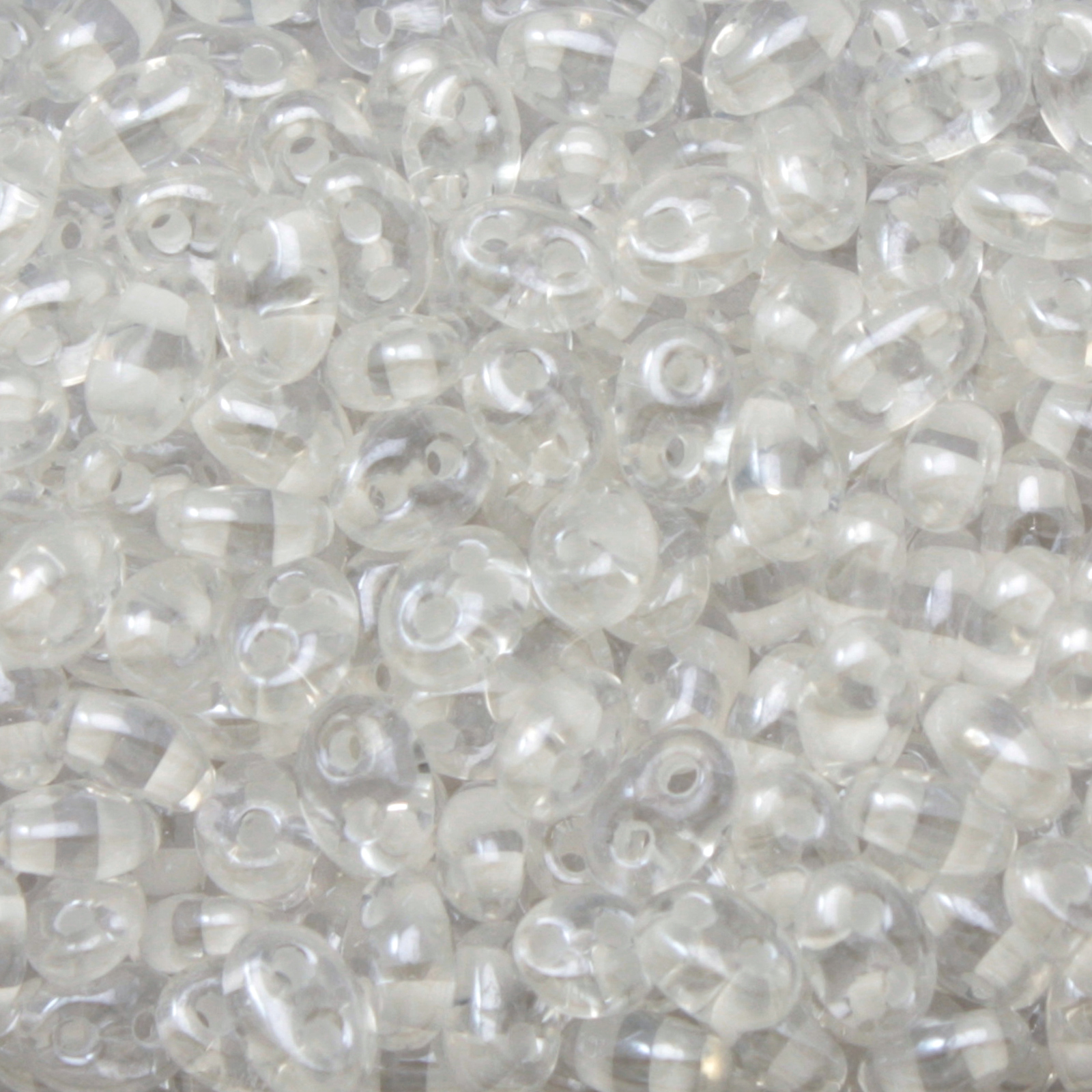 twin beads preciosa perlen 5x2,5mm color-lined white/crystal | 20gr