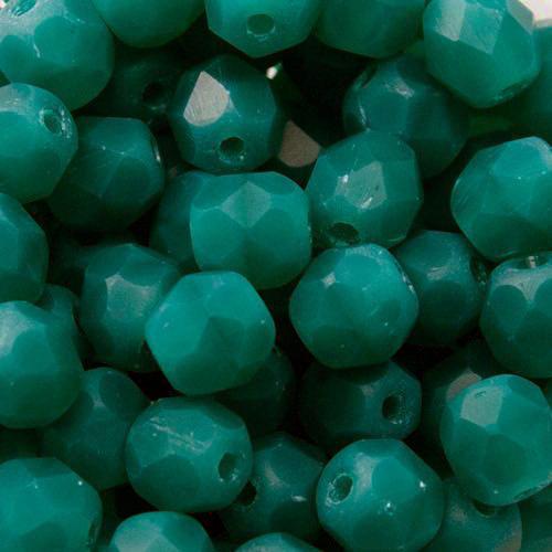 böhmische glasschliffperlen opaque malachite green 6mm | 25st