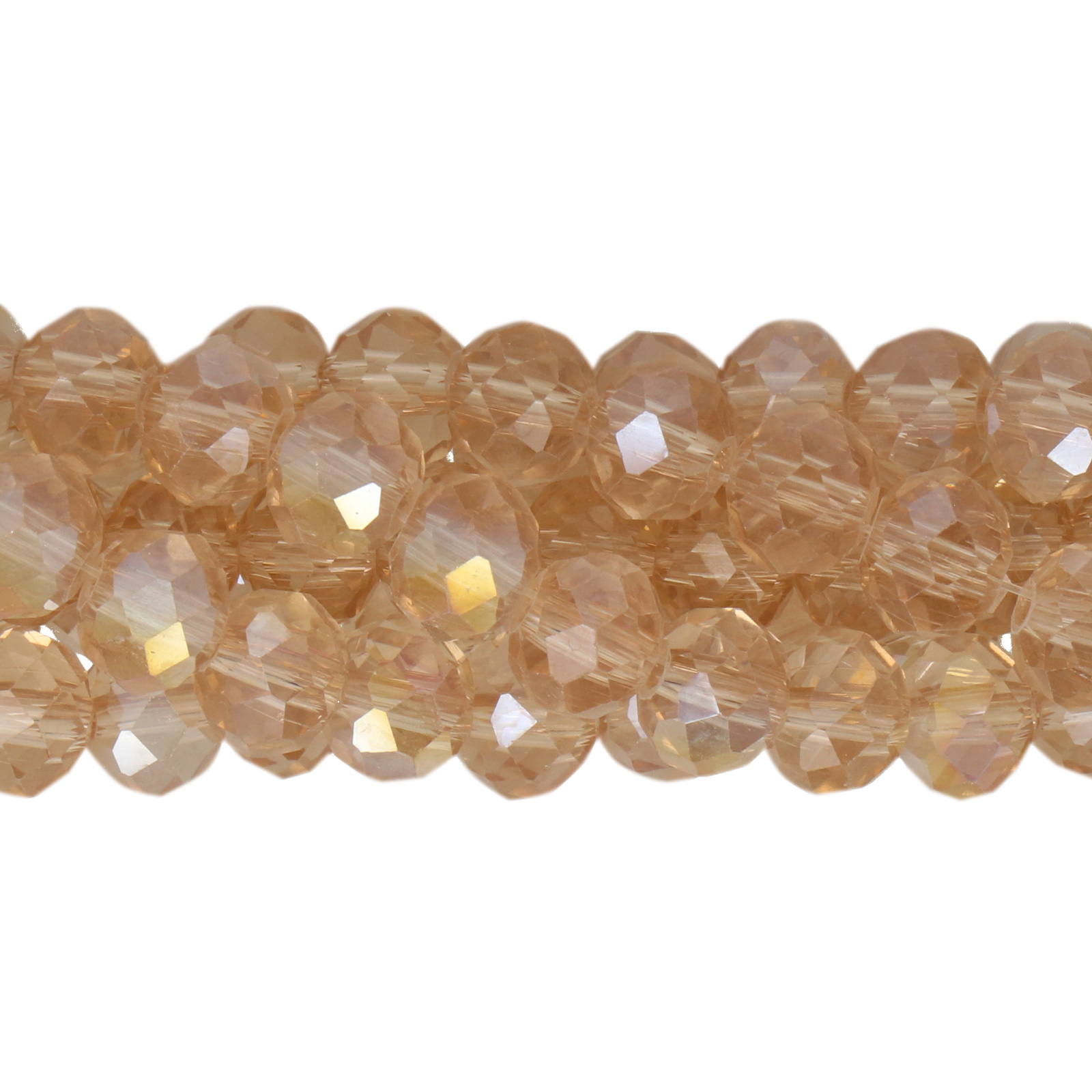 Chinese Glasperlen Facettiertes Rondelle Champagne AB 8x6mm | strang 60st ca