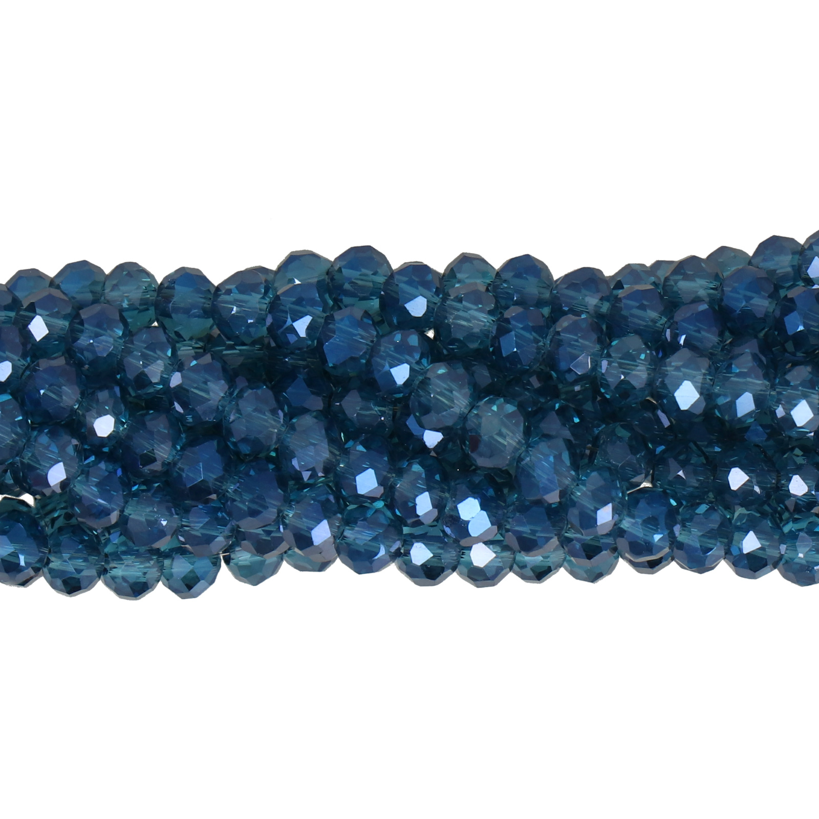 Luster Blue Chinese Crystal Faceted Roundelle 4x3mm | strand 100pc aprox