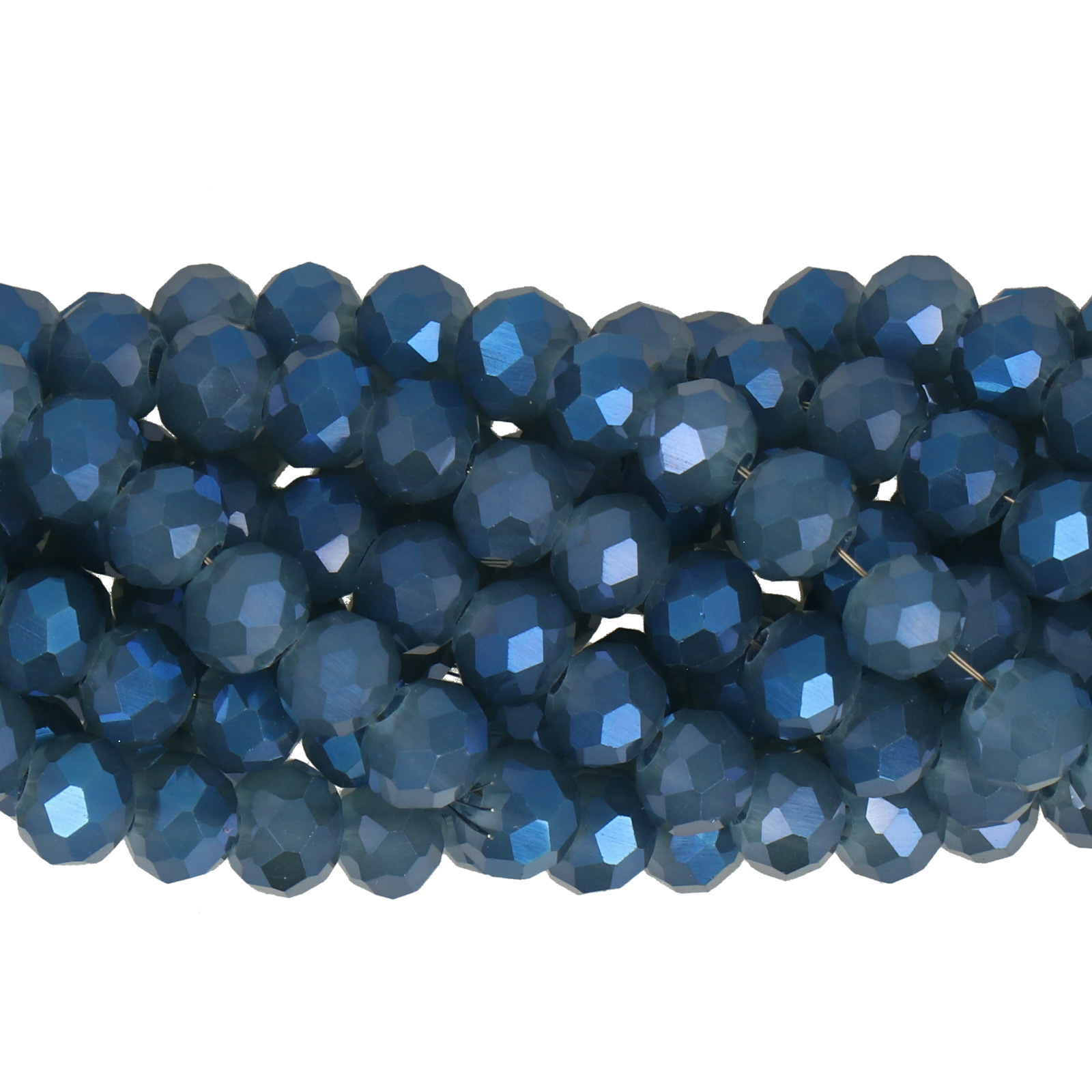 Opal Steel Iris Blue Chinese Crystal Faceted Roundelle 6x4mm | strand 75pc aprox