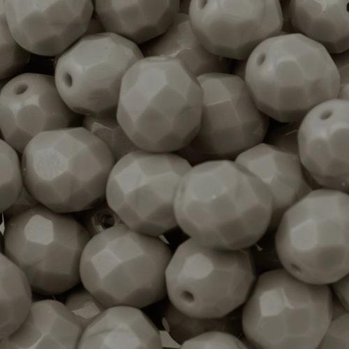 böhmische glasschliffperlen opaque grey 8mm | 25st