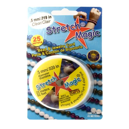 stretch magic elastic cord transparent - diameter 0,5mm - 25mt spool | 1pc