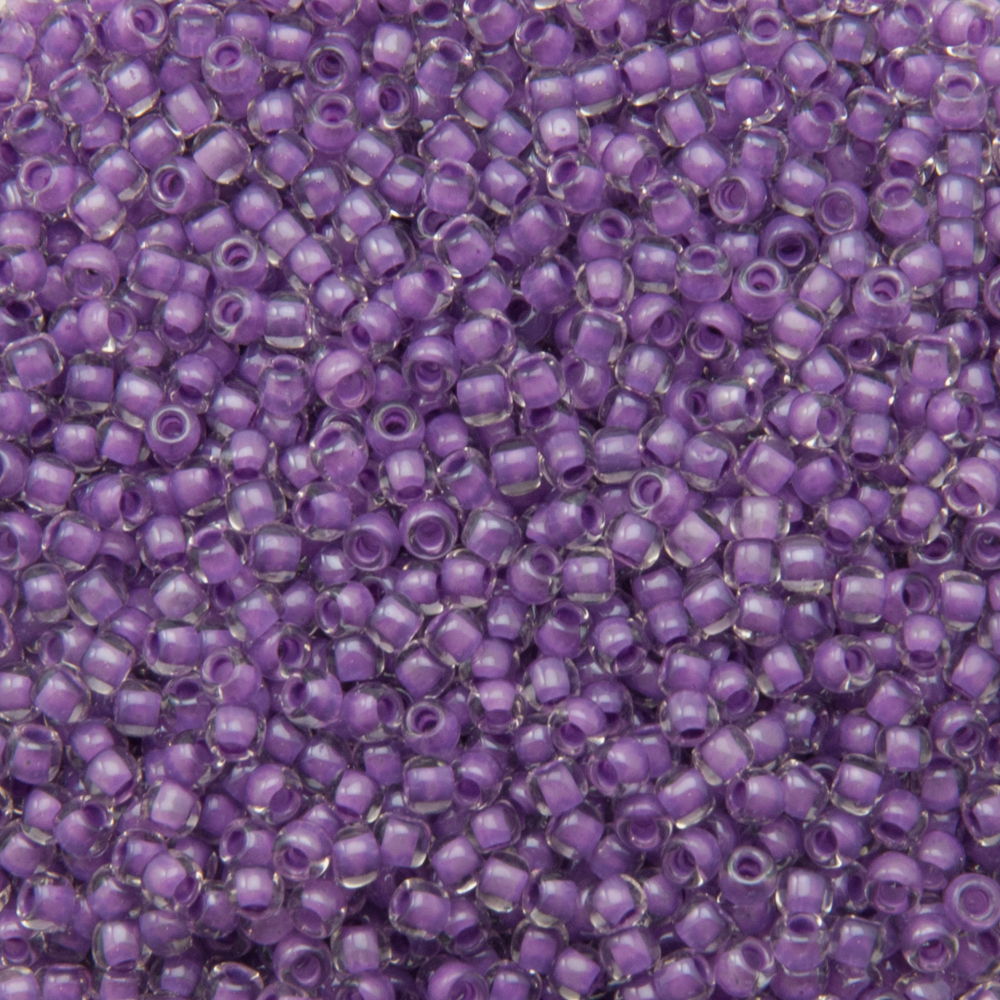 rocaille toho seed beads 11/0 inside color crystal/wisteria lined (935) | 10gr