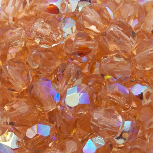 böhmische glasschliffperlen rosaline ab 6mm | 25st