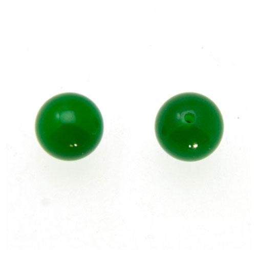 green onyx half-drilled smooth round 8mm | 4pc