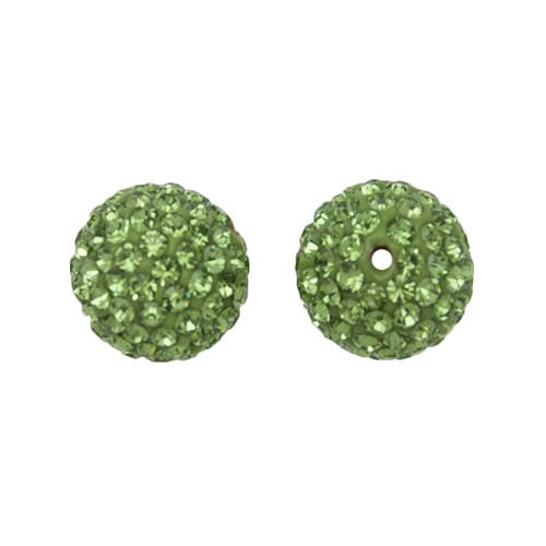 pave' beads - peridot round 12mm | 1pc