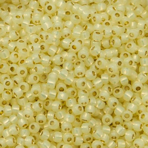 rocaille toho seed beads 11/0 - permanent finish silver-lined milky jonquil(pf2109) | 10gr