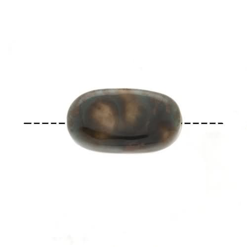 oval porzellanperlen braun 17x10mm | 1st